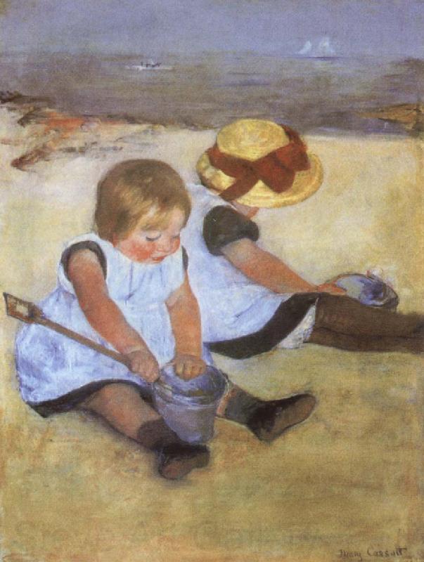 Mary Cassatt Children on the Beach France oil painting art